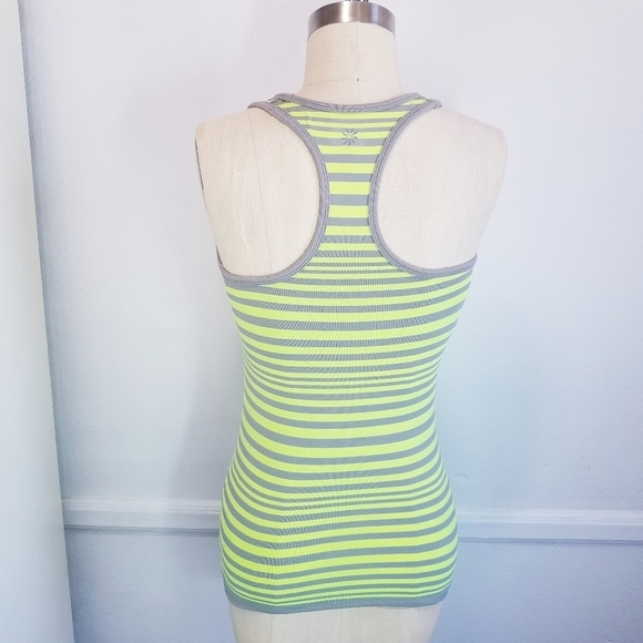 🌸 Athleta | Stripe Neon‎ Grey Tank XS - Picture 2 of 7